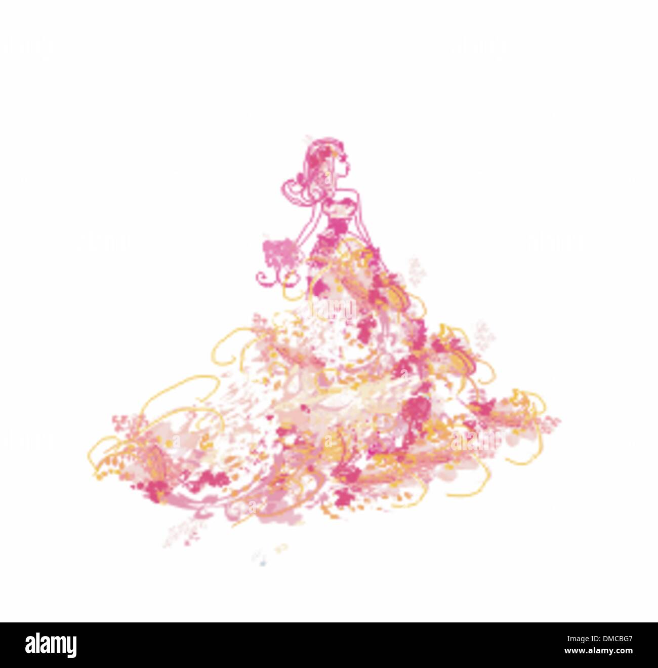 Bella principessa - doodle Illustrazione Vettoriale