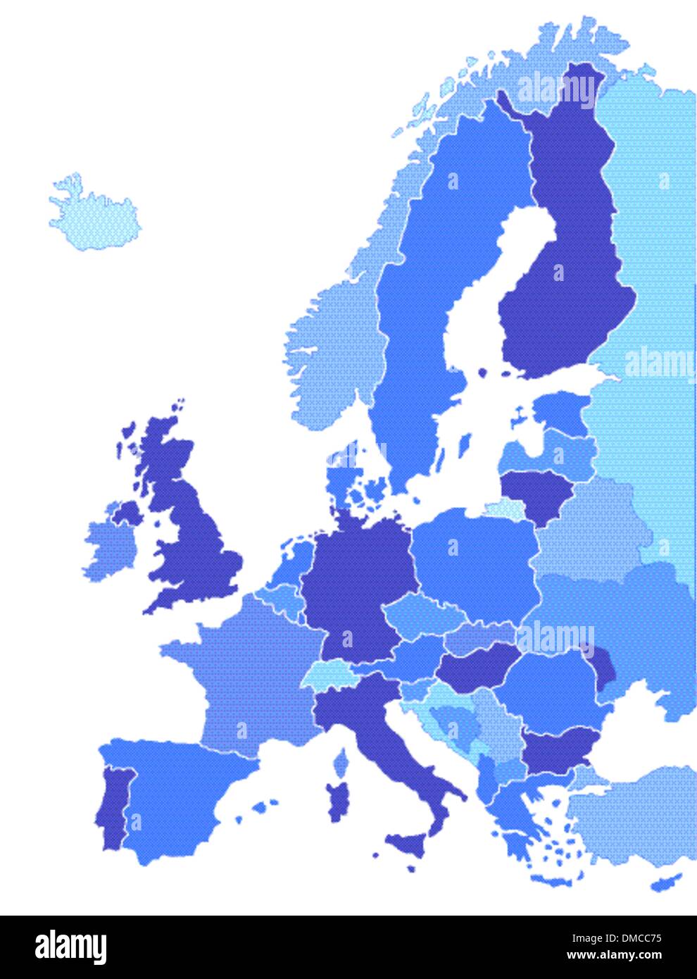 Paese di colore Mappa di Europa Illustrazione Vettoriale