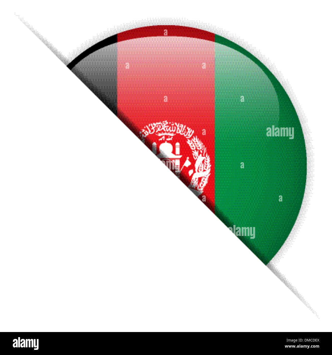 Afghanistan bandiera pulsante lucida Illustrazione Vettoriale