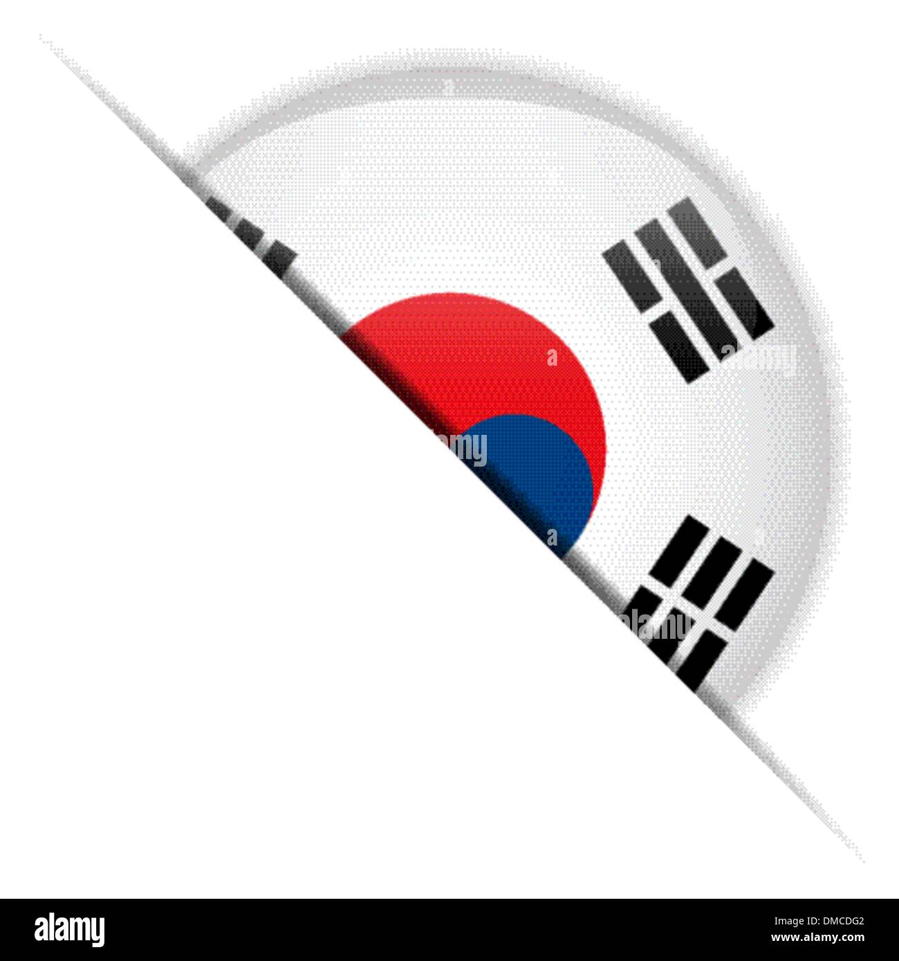 Corea del Sud bandiera pulsante lucida Illustrazione Vettoriale