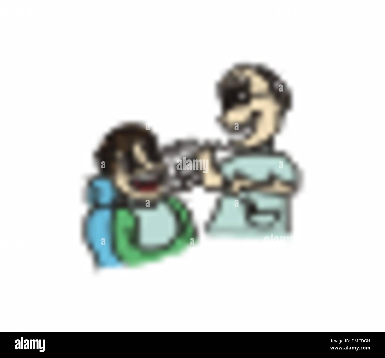 Vector cartoon di dentista con paziente Illustrazione Vettoriale