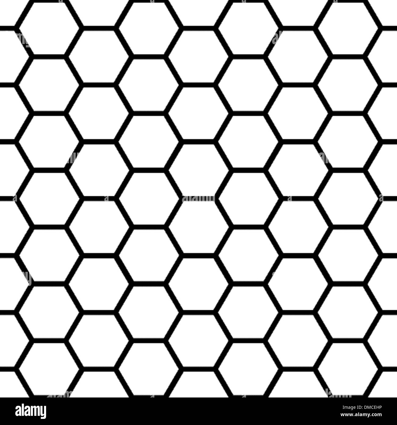 Nero senza giunture schema a nido d'ape su bianco Illustrazione Vettoriale