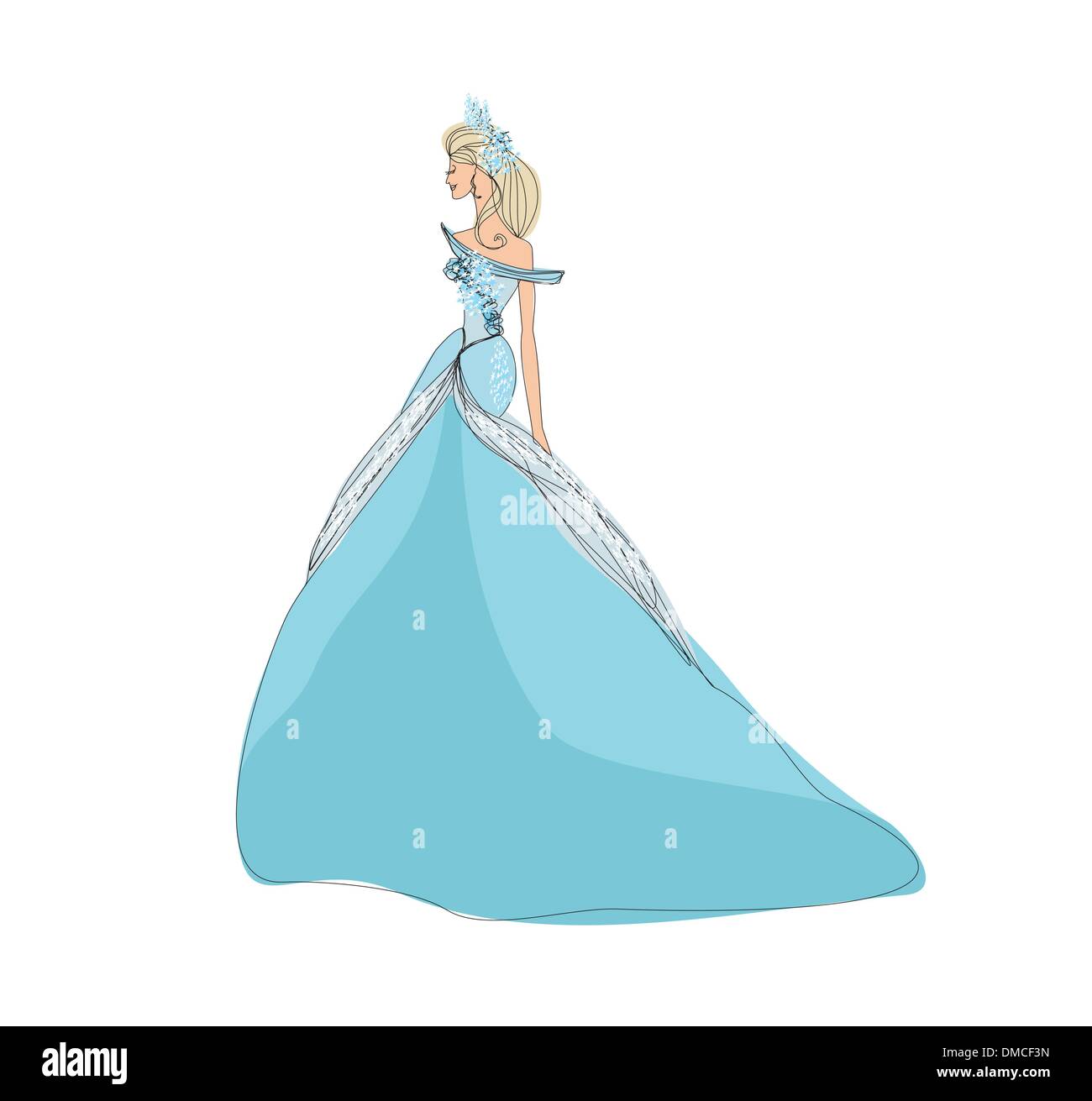 Bella principessa - doodle Illustrazione Vettoriale