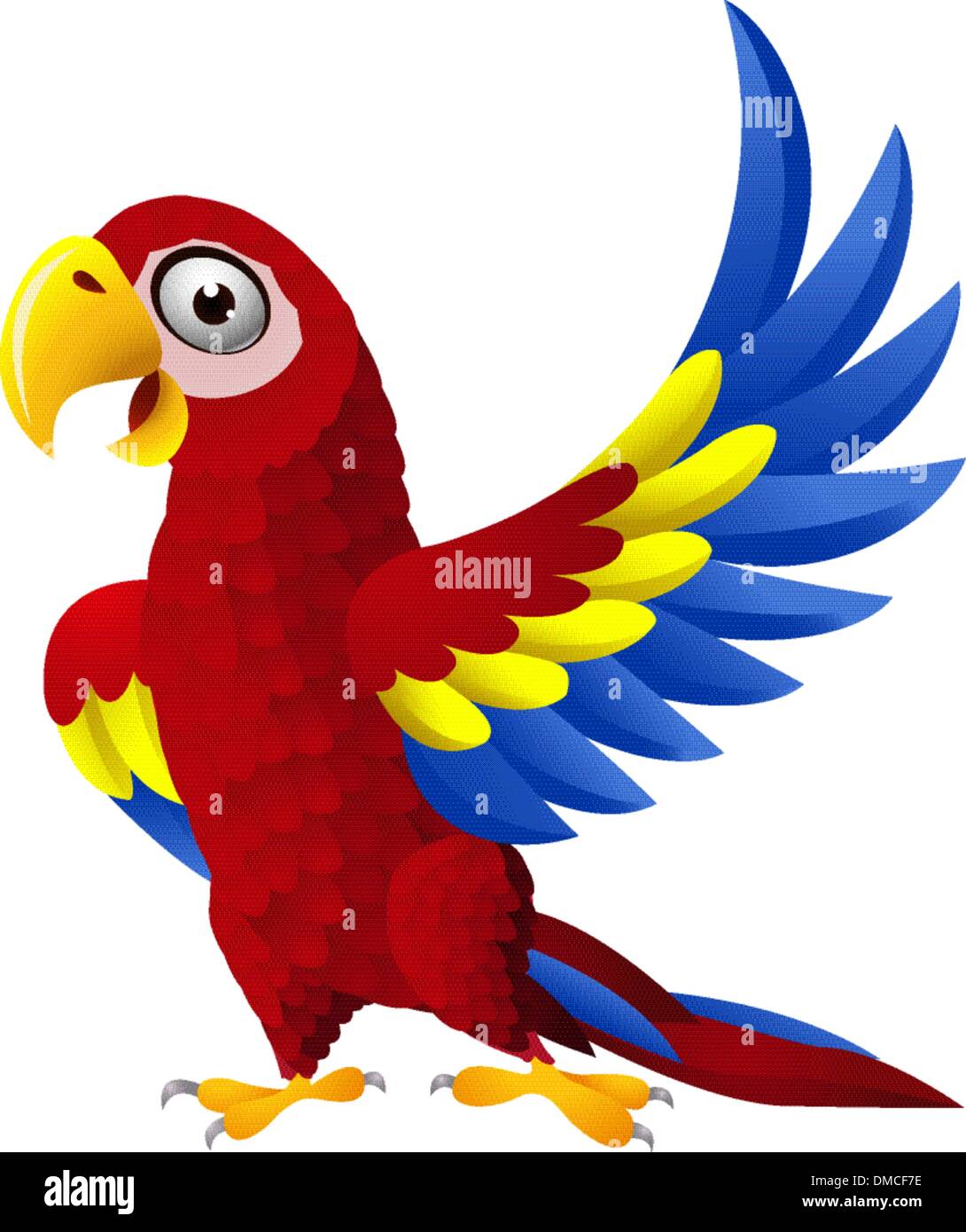 Funny dettagliata macaw bird cartoon Illustrazione Vettoriale