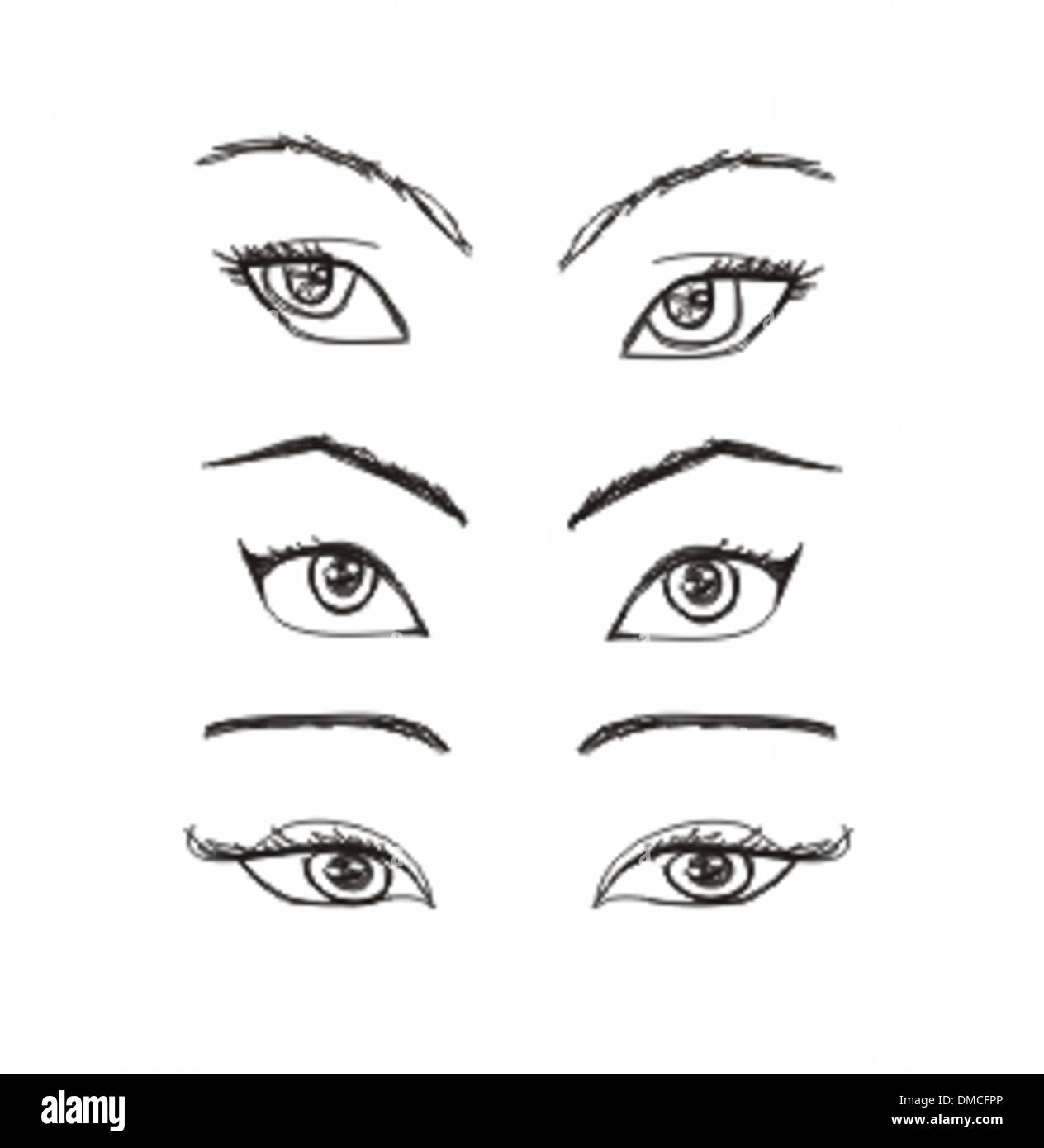 Cartoon occhi set.vettore Illustrazione Vettoriale