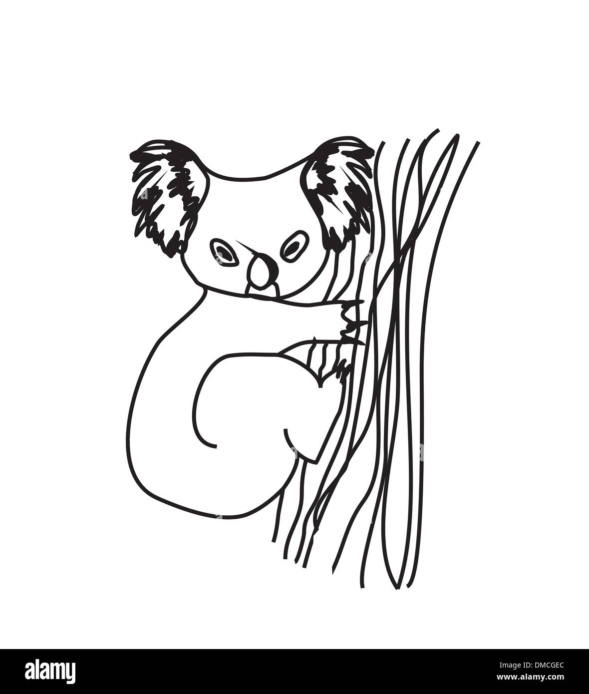 Il koala disegno animato. Illustrazione Vettoriale