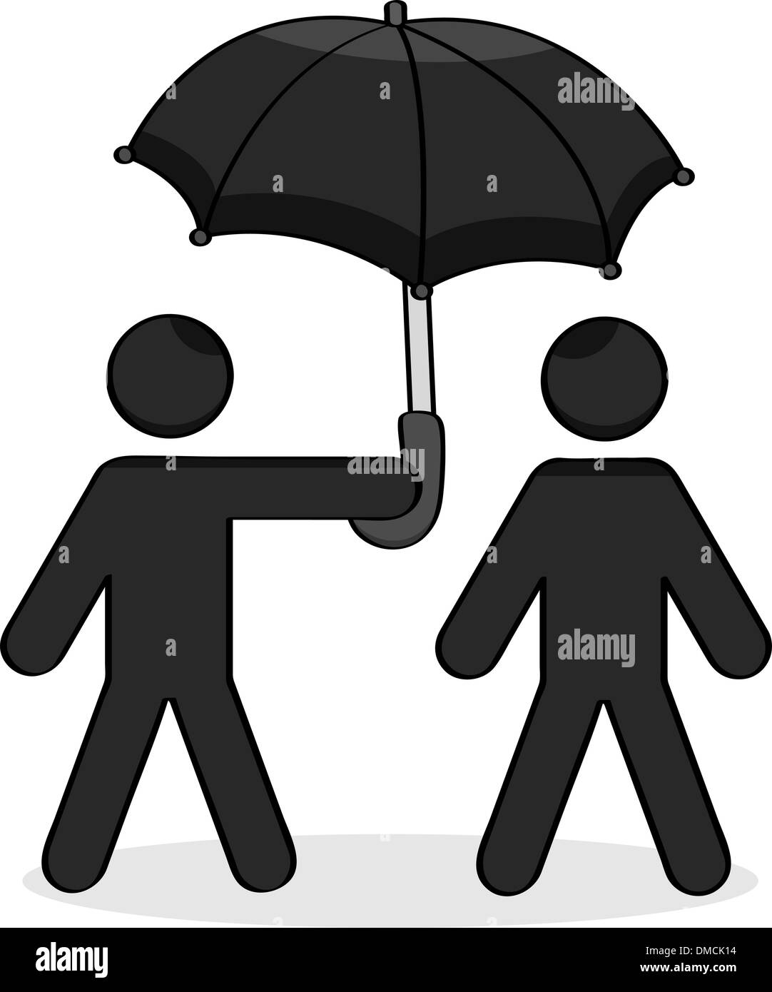 Aiutando ombrello Illustrazione Vettoriale