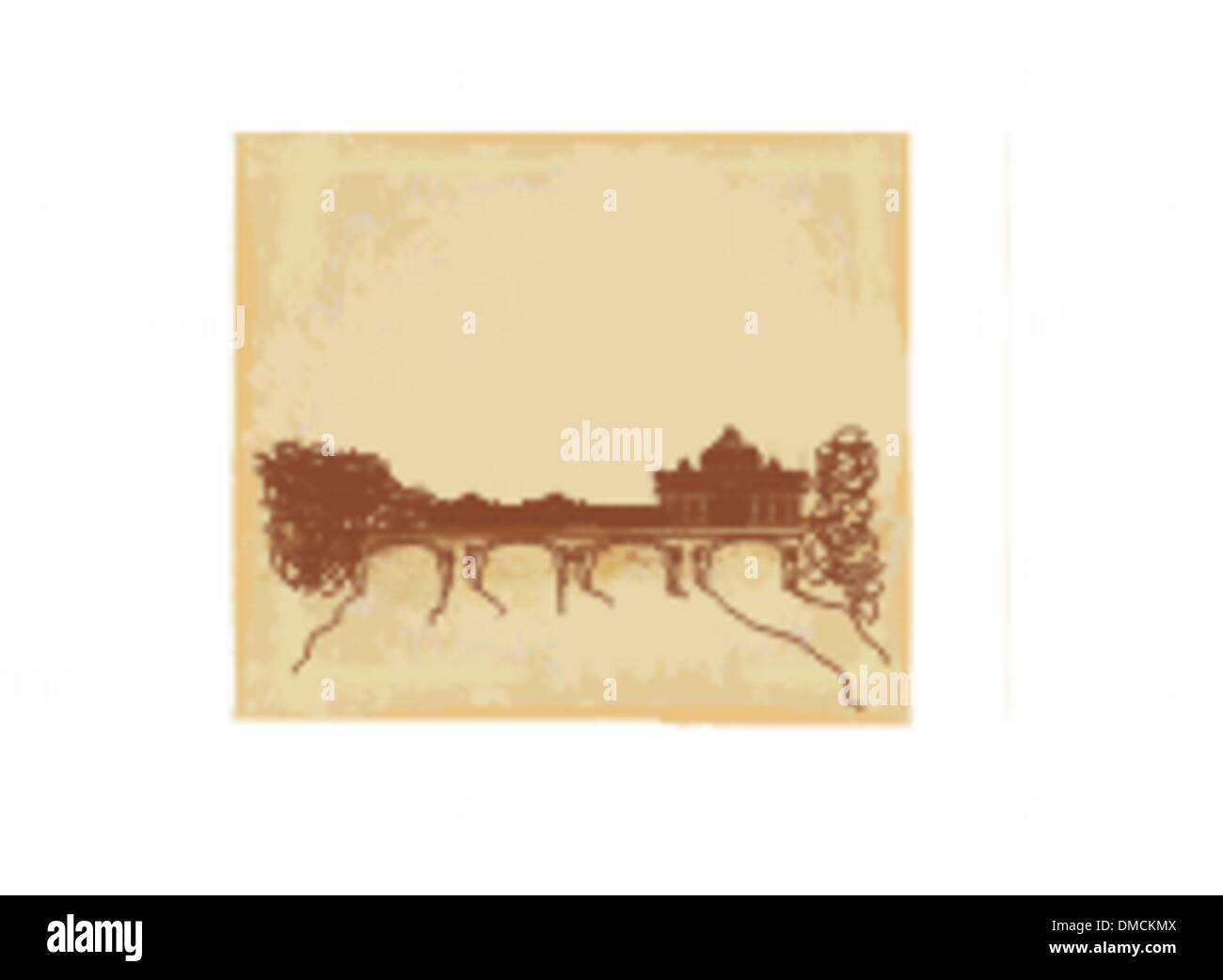 Grunge background - disegnare a mano la Basilica di San Pietro, Vaticano, R Illustrazione Vettoriale