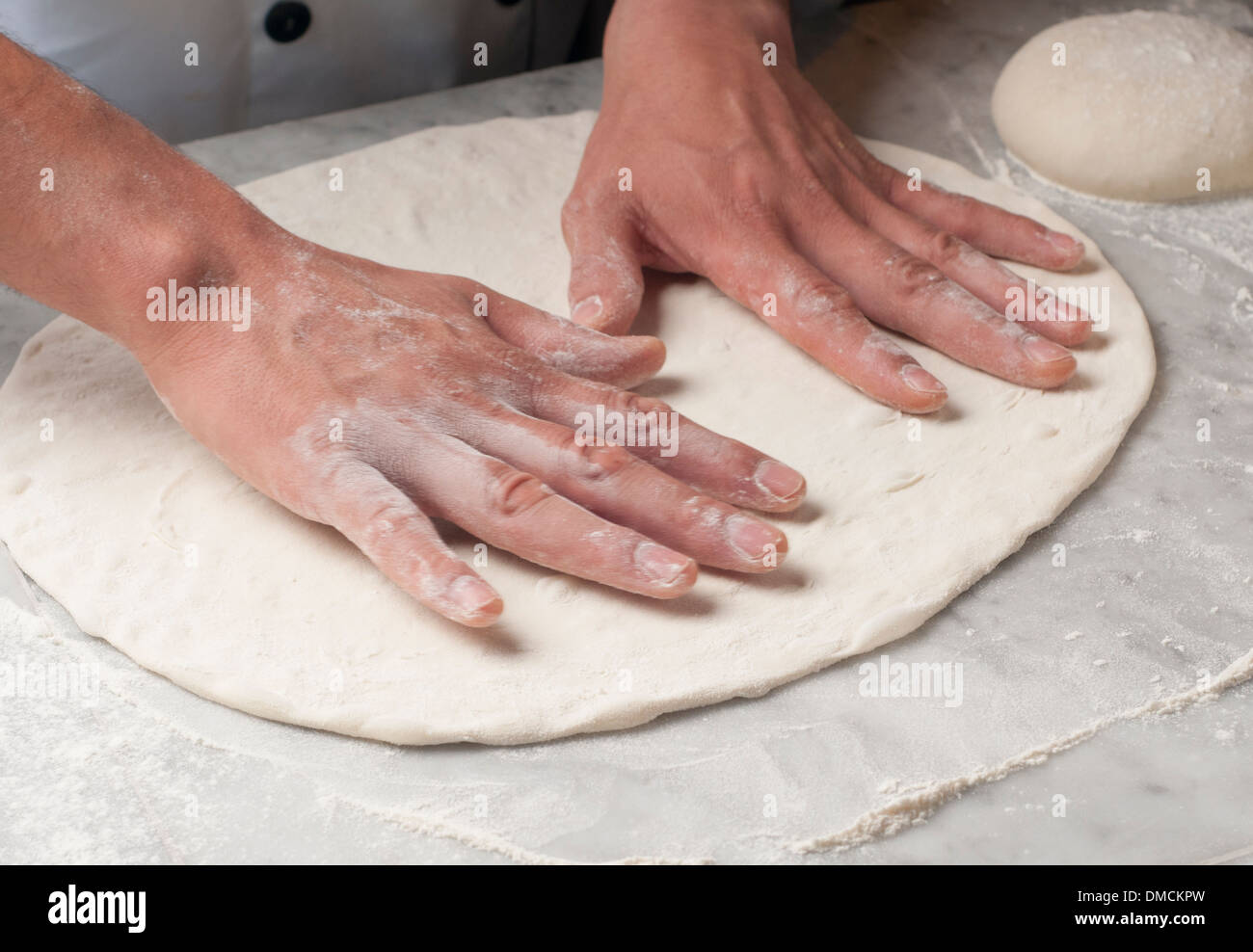 Pasta fresca di produzione manuale Foto Stock