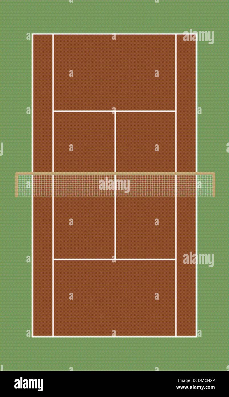 Campo da tennis campo in argilla Illustrazione Vettoriale
