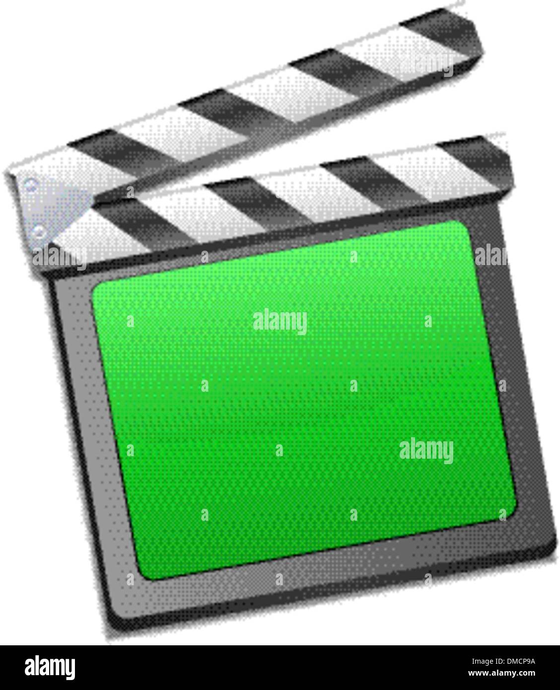 Filmato battaglio, clapboard, clapperboard, film in ardesia verde Illustrazione Vettoriale