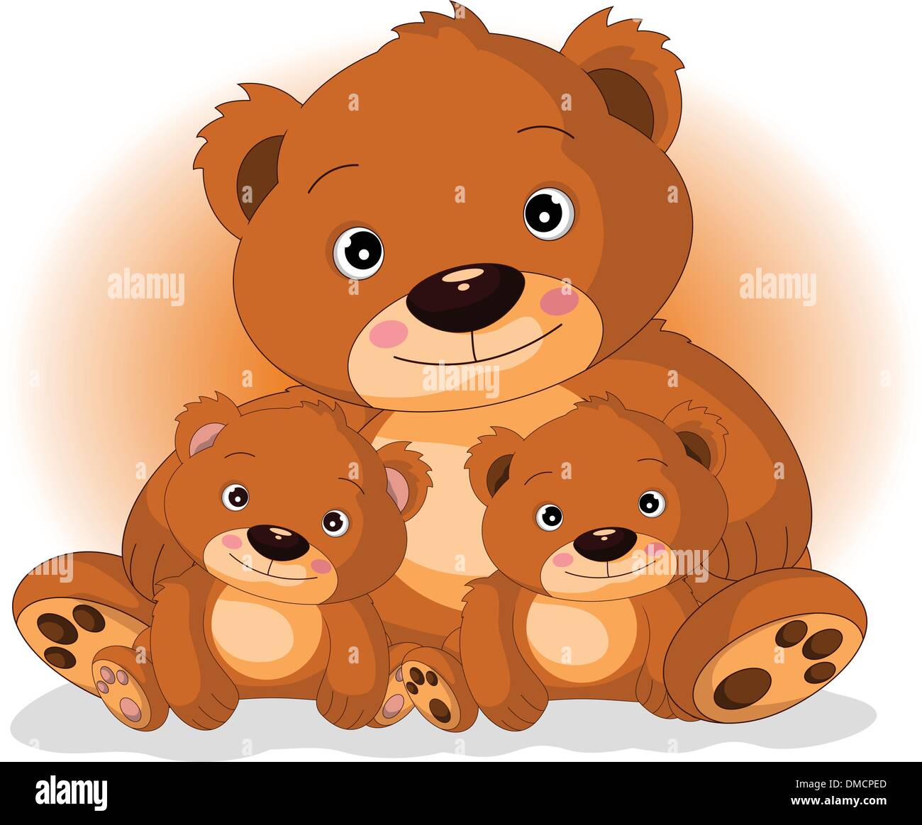 Happy bear famiglia in armonia Illustrazione Vettoriale
