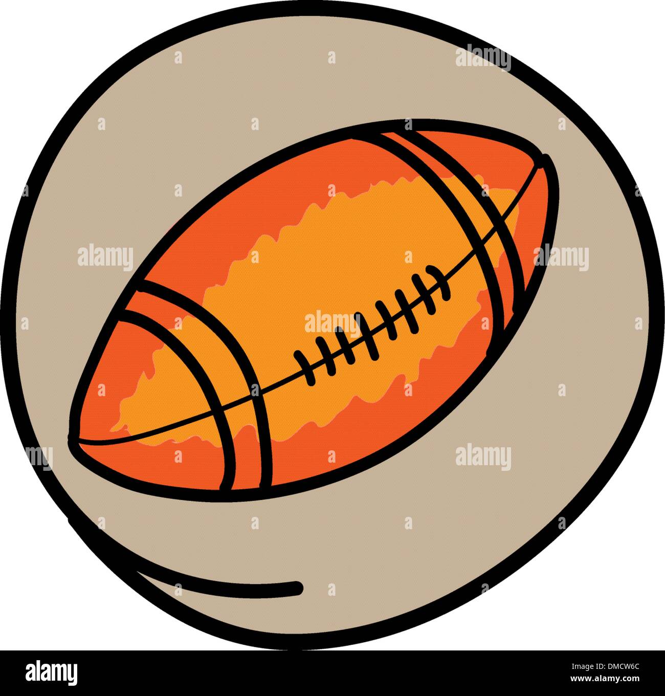 Un americano di calcio sul verde sfondo rotonda Illustrazione Vettoriale