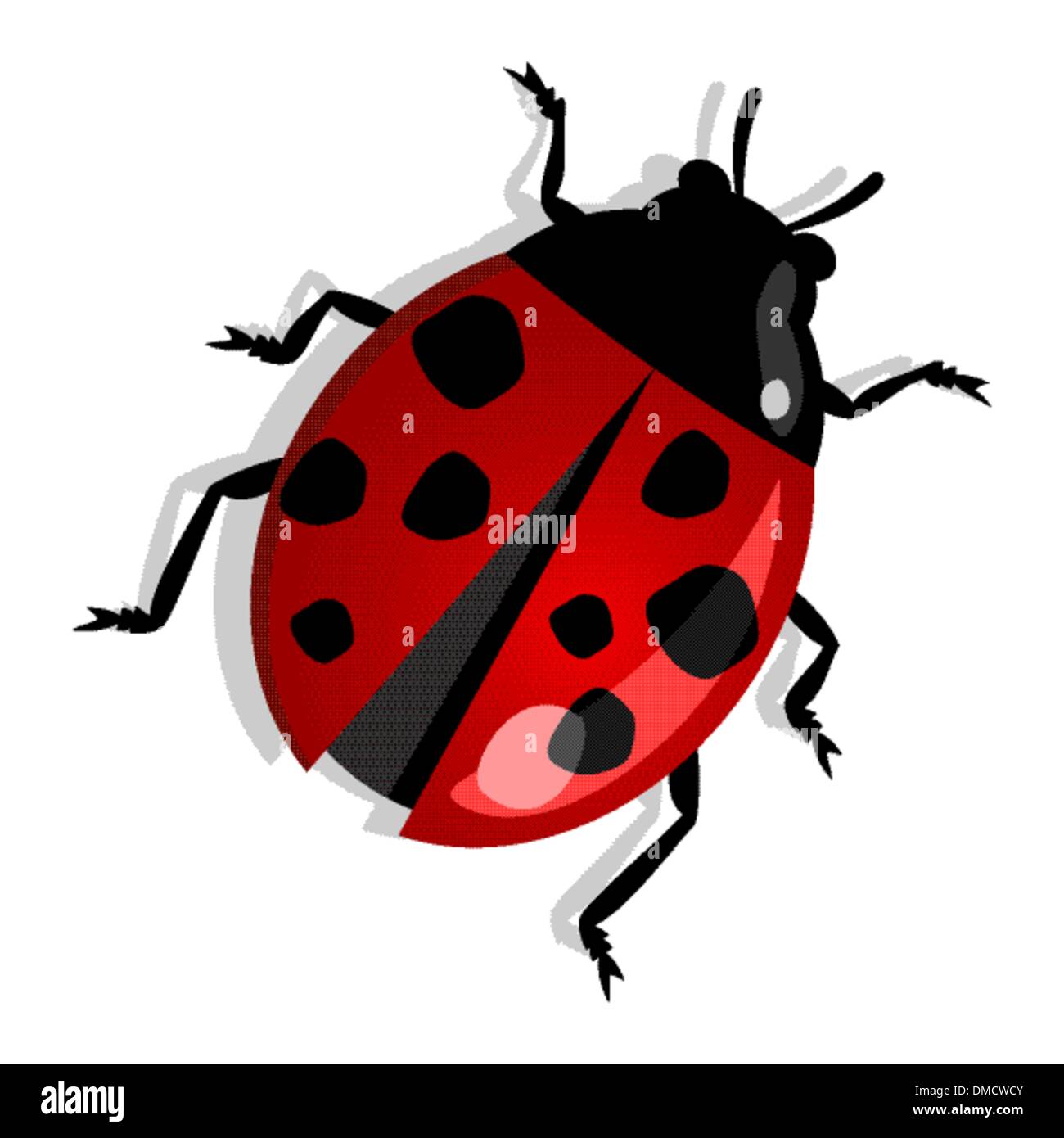 Red Ladybug isolato Illustrazione Vettoriale