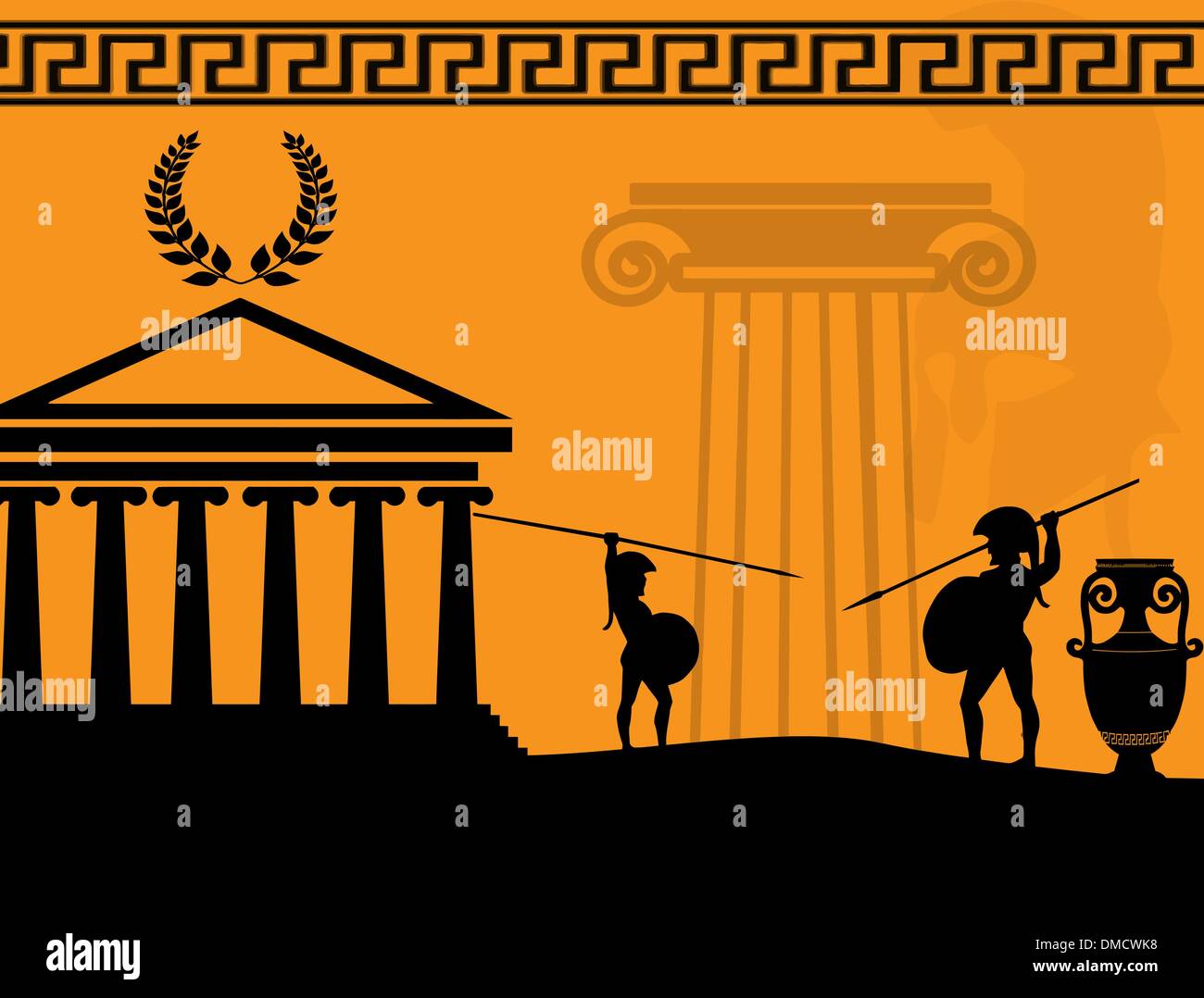 Due antichi guerrieri greci Illustrazione Vettoriale