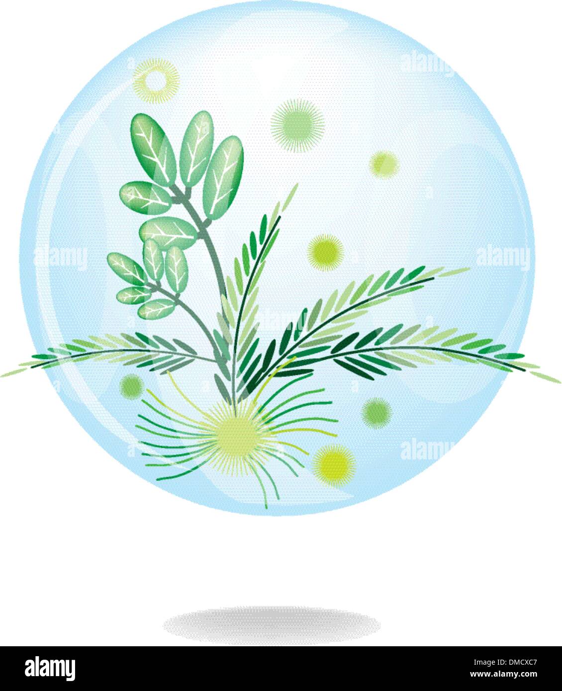 Un verde Eco Friendly la conservazione ambientale Button Illustrazione Vettoriale