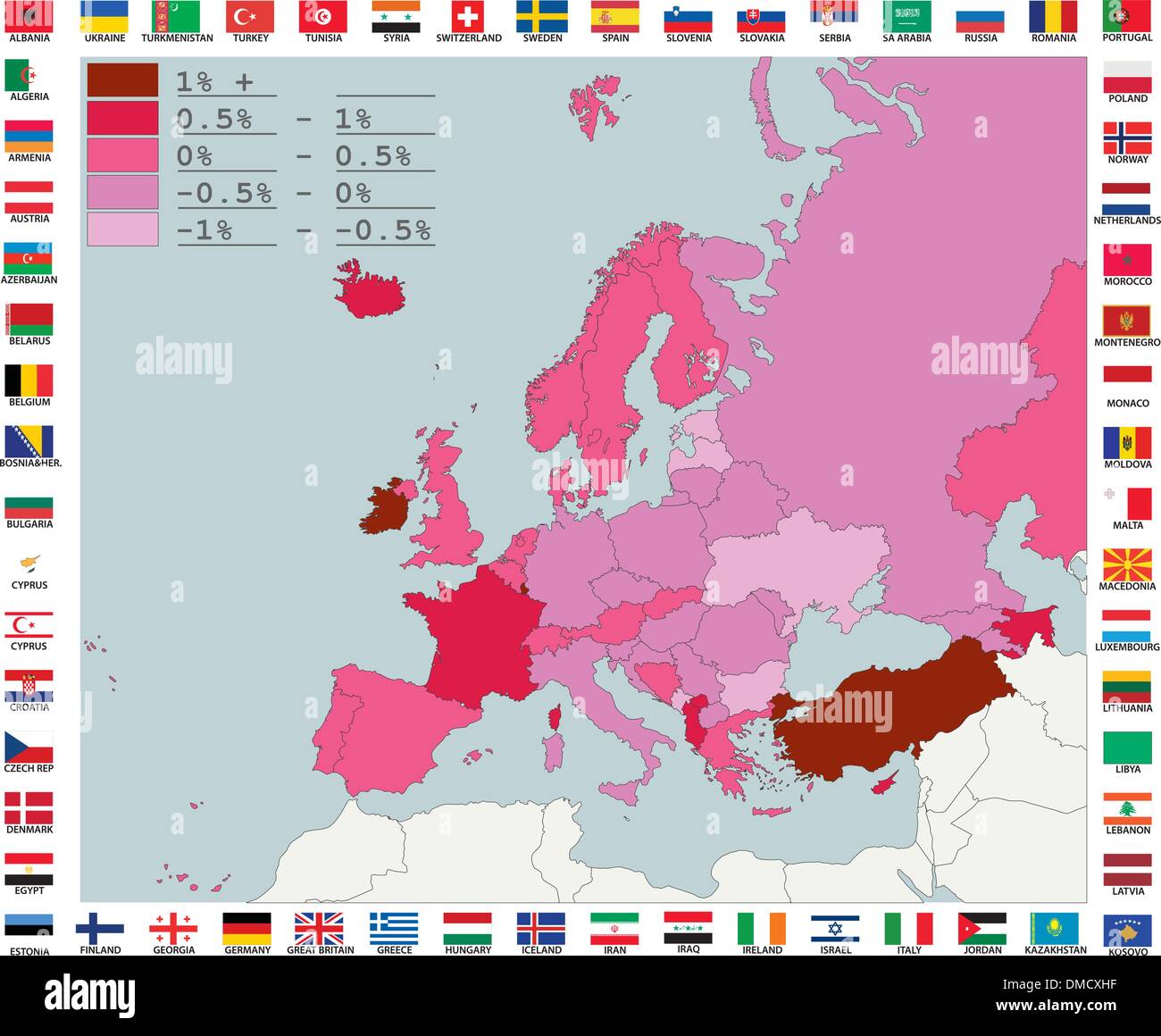 Mappa vuota dell'Europa Illustrazione Vettoriale