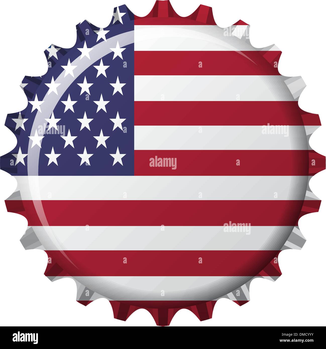 Bandiera degli Stati Uniti d'America in corona la forma a calotta Illustrazione Vettoriale