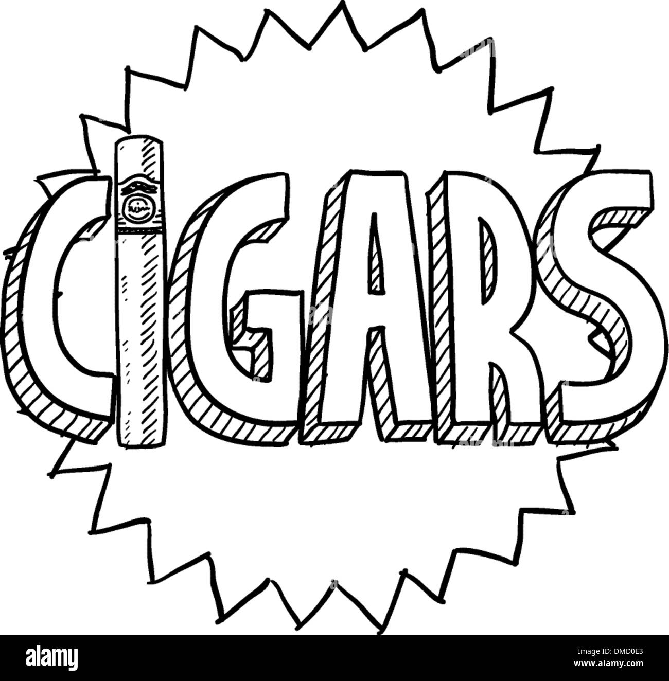 Schizzo di sigari Illustrazione Vettoriale