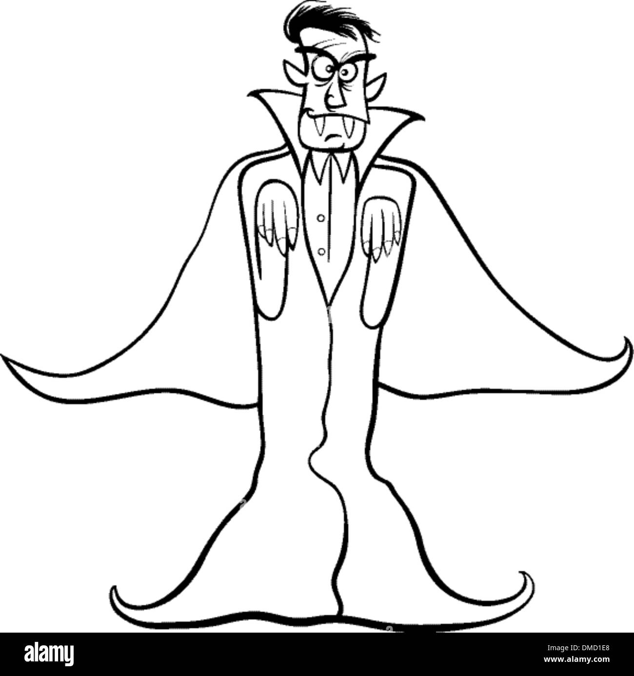 Dracula vampiro cartoon per libro da colorare Immagine e Vettoriale - Alamy