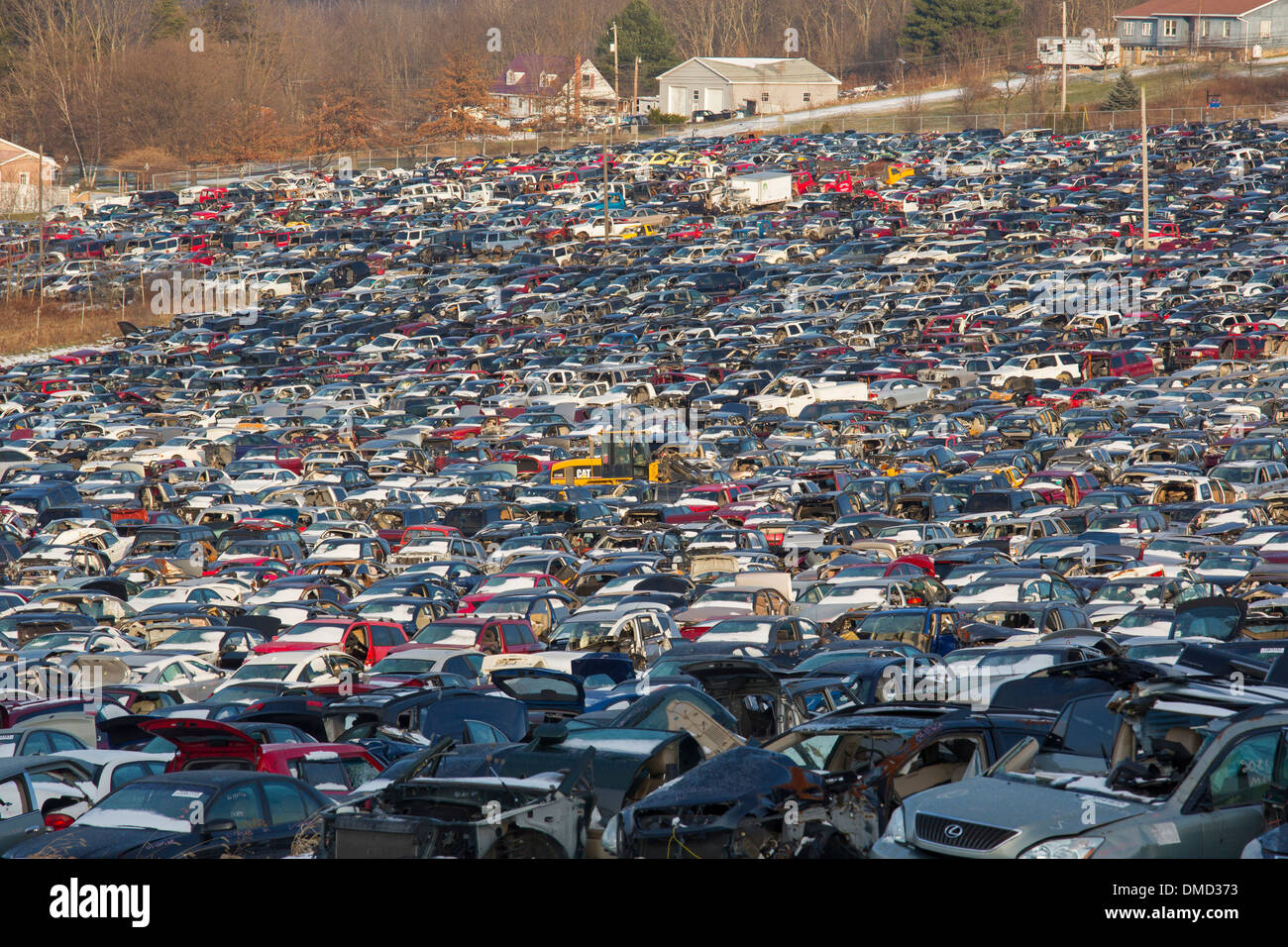 Stoystown, Pennsylvania - La 50-acro auto junkyard appartenenti a Stoystown Auto Wreckers. Foto Stock