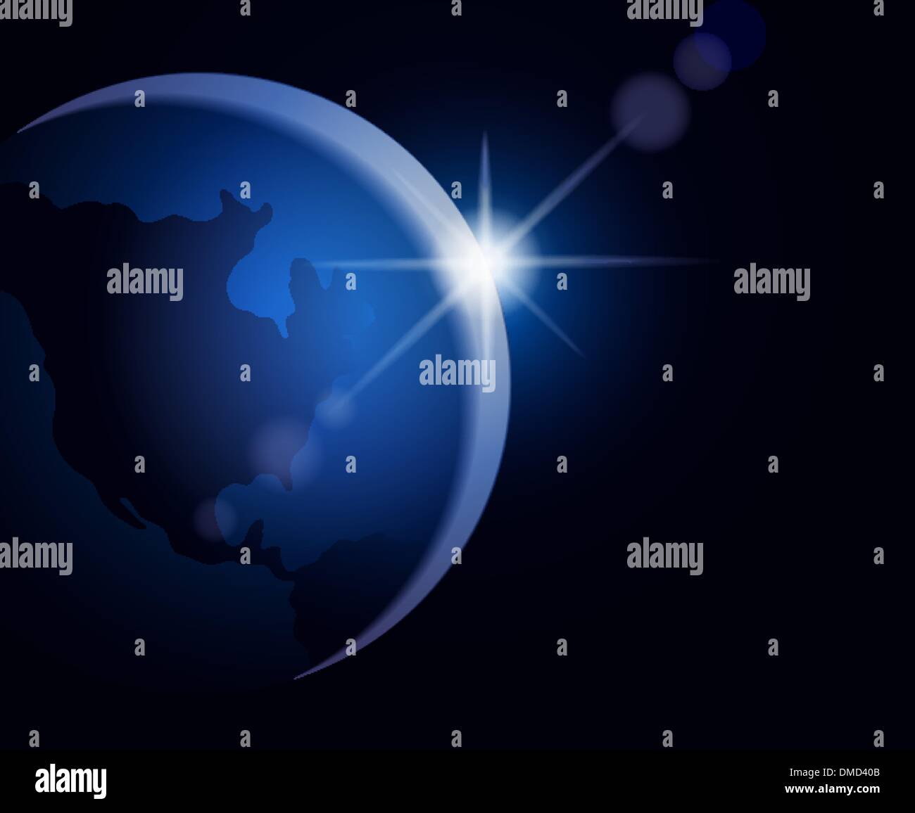 Rising Sun oltre la messa a terra Illustrazione Vettoriale