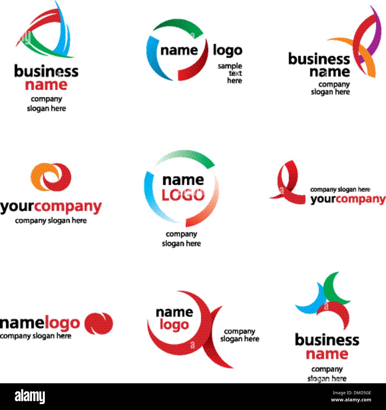 Logo astratto con cerchi Illustrazione Vettoriale