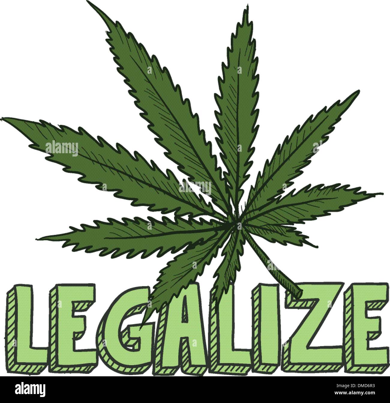 Legalizzare la marijuana schizzo Illustrazione Vettoriale