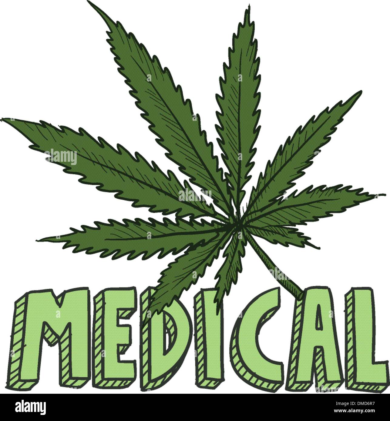 La marijuana medica schizzo Illustrazione Vettoriale