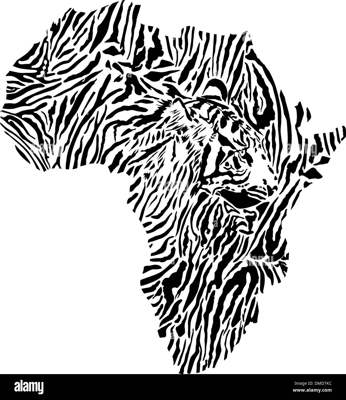 Africa simbolo in Tiger camouflage Illustrazione Vettoriale
