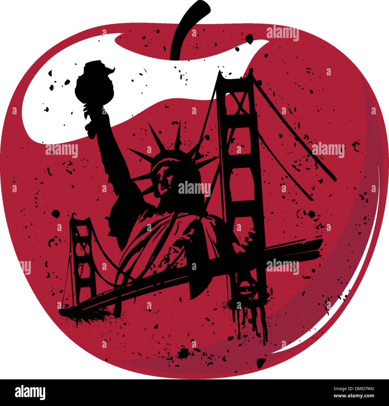 New York la grande mela Illustrazione Vettoriale