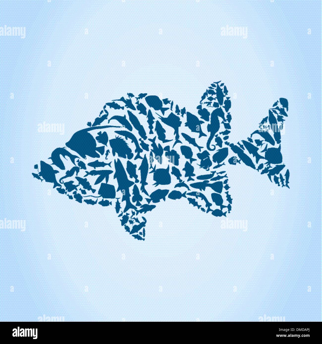 Pesce di sagoma Illustrazione Vettoriale