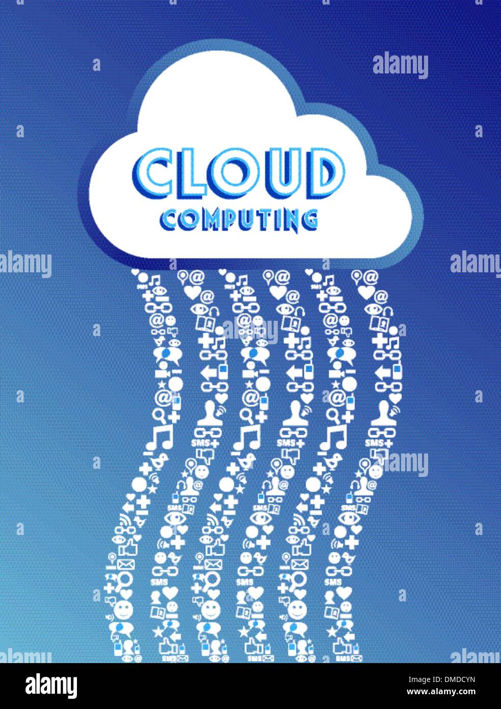 Il cloud computing concept Illustrazione Vettoriale