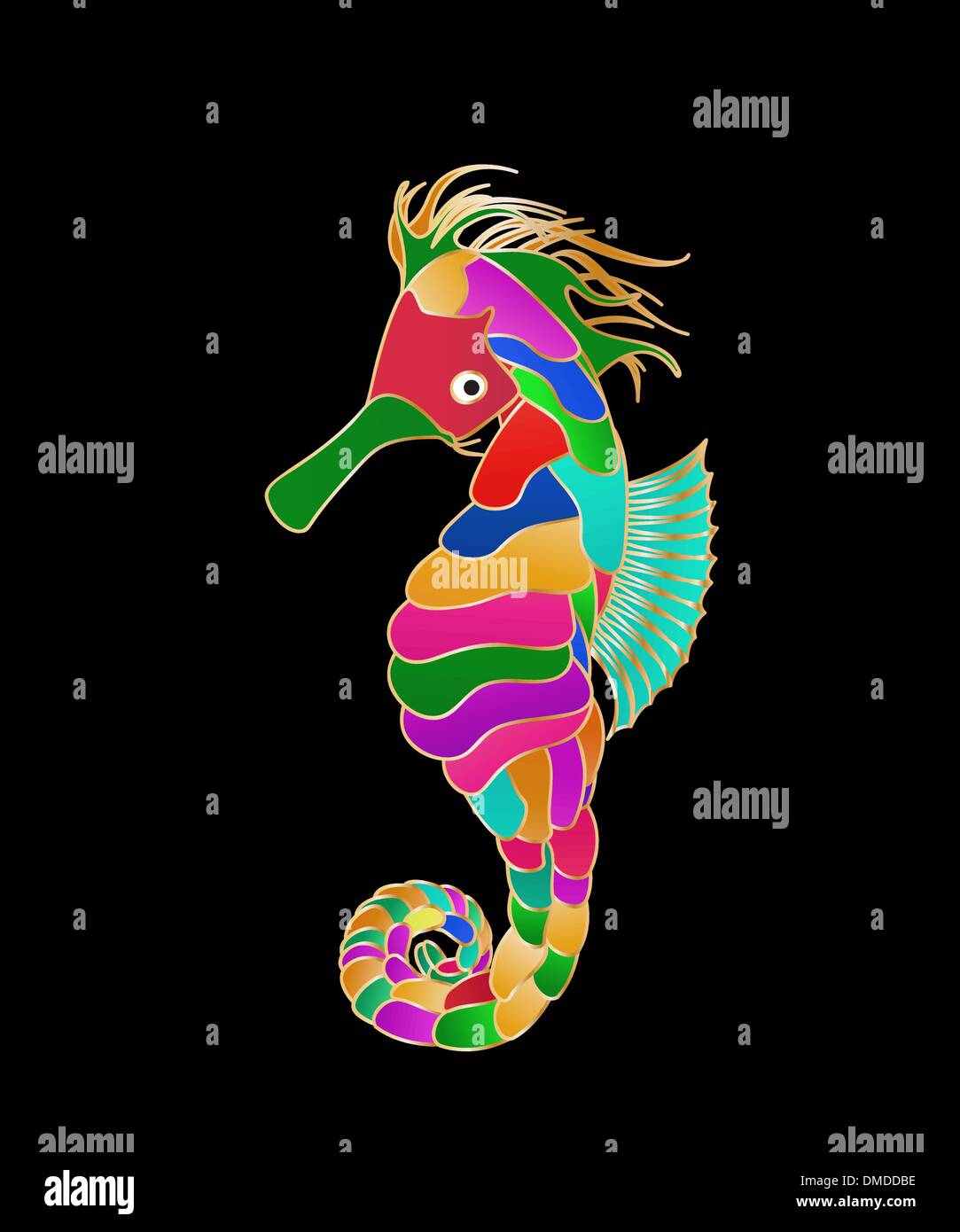 Una gioielleria in oro mosaico Illustrazione Vettoriale