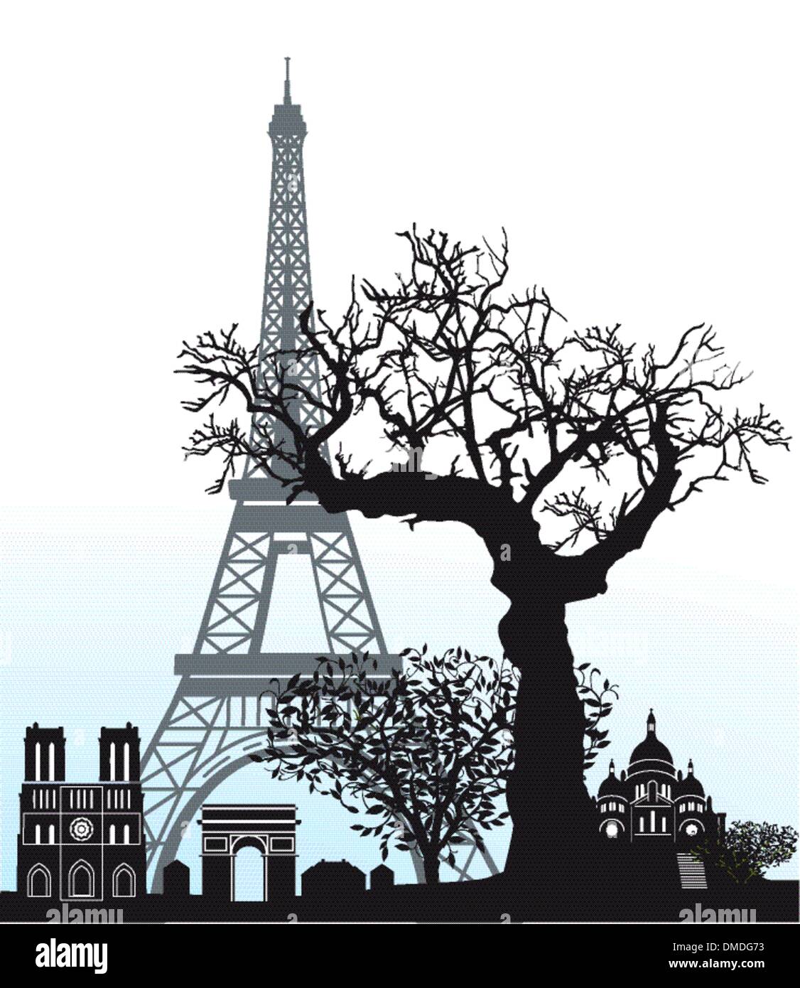Attrazioni a Parigi Illustrazione Vettoriale