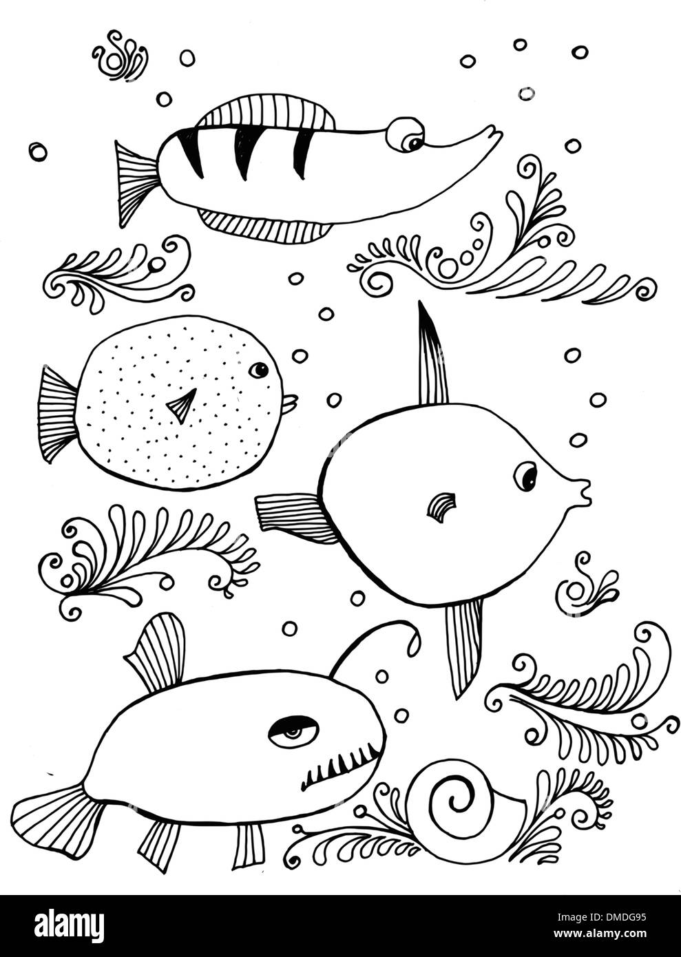 Pesce vettore di raccolta Illustrazione Vettoriale