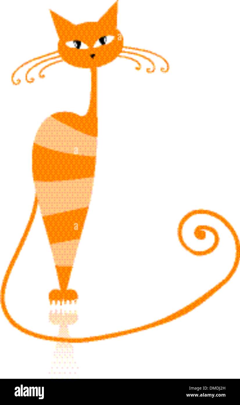 Grazioso arancio listati cat per il tuo design Illustrazione Vettoriale