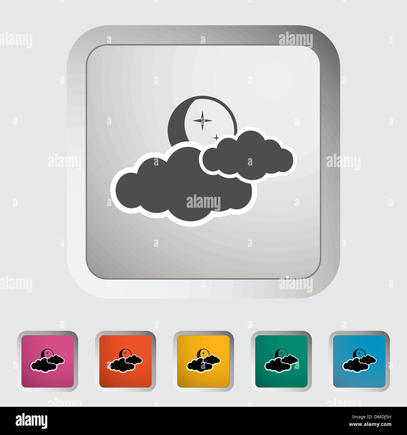 Cloud, luna, star Illustrazione Vettoriale