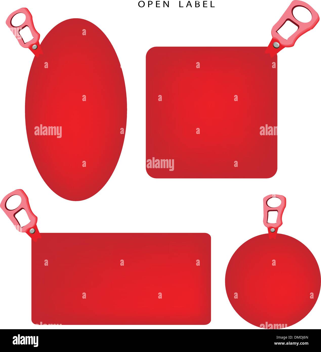 Illustrazione Set di Banner rosso con anello a tirare Illustrazione Vettoriale