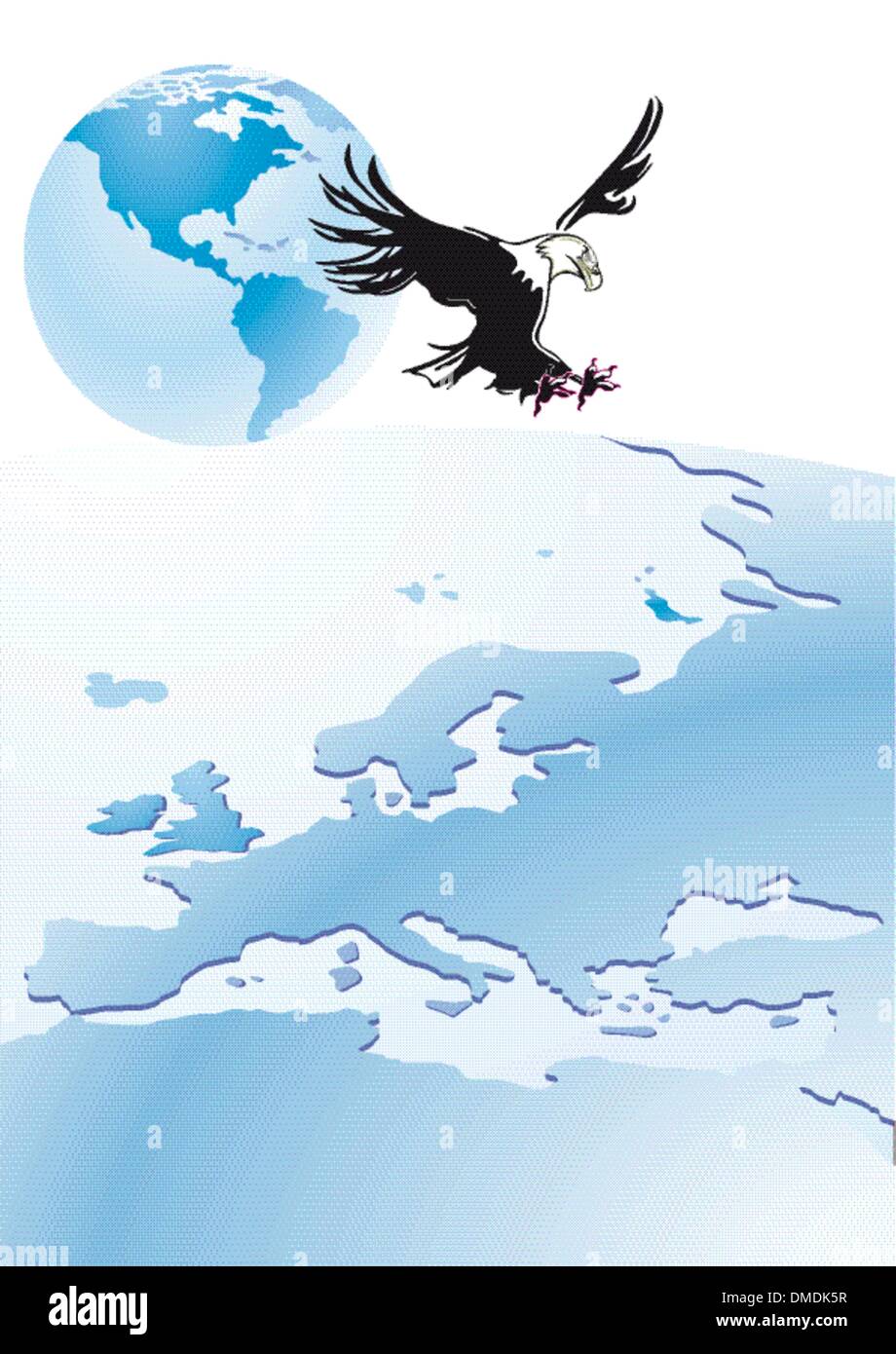 Eagle con globo Illustrazione Vettoriale