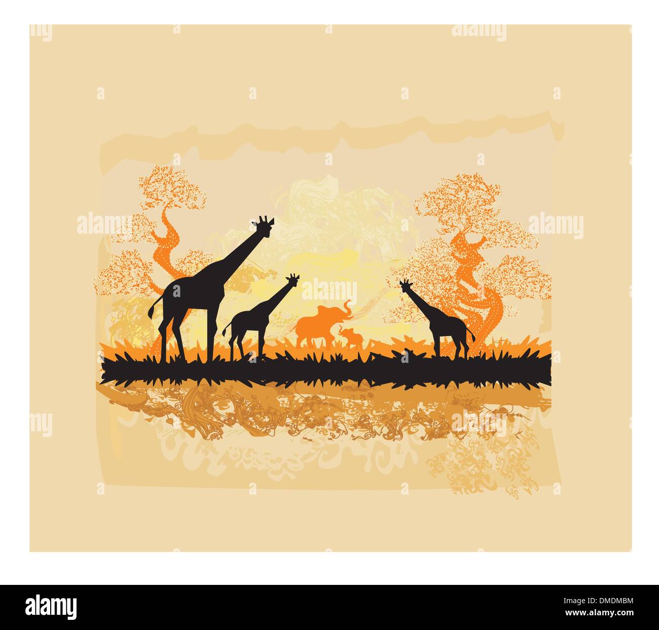 Savana Africana Illustrazione Vettoriale