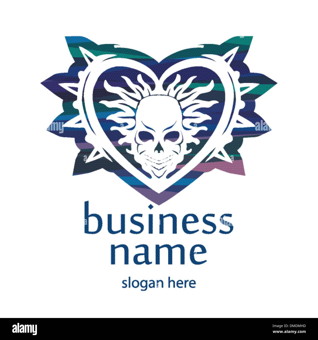 Cuore con cranio Illustrazione Vettoriale