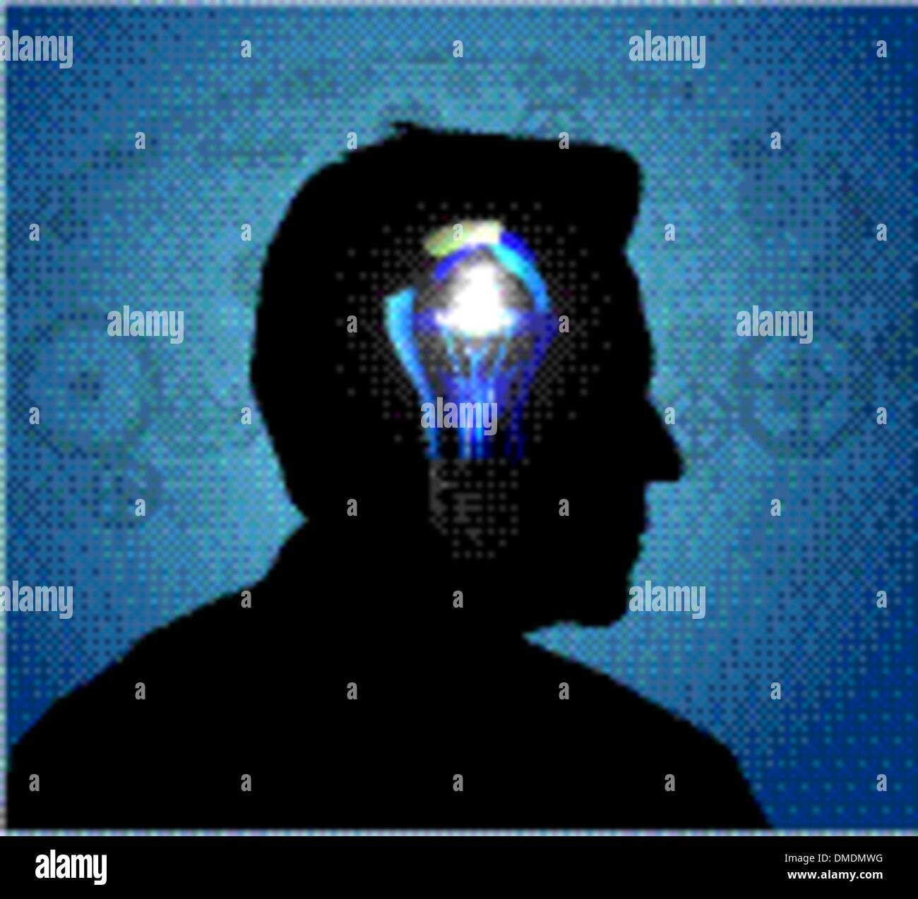 Silhouette della testa dell'uomo Illustrazione Vettoriale