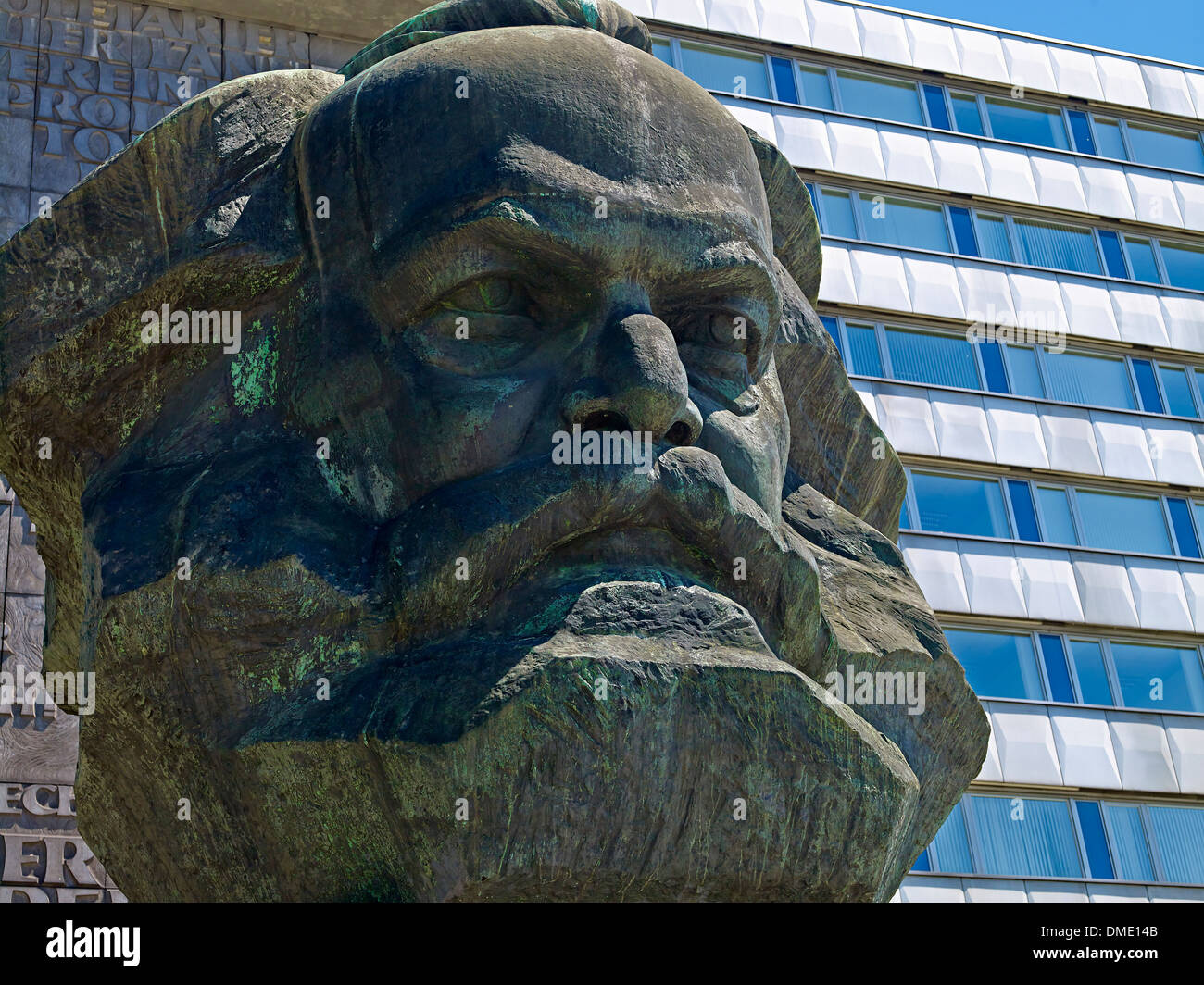 Monumento a Karl Marx a Chemnitz, in Sassonia, Germania Foto Stock