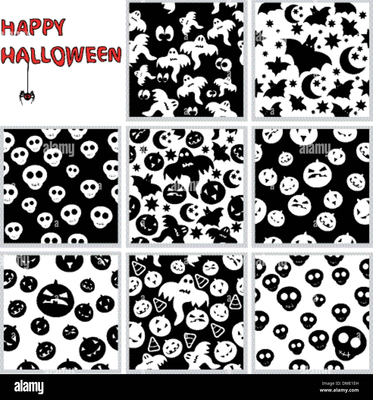 Raccolta di halloween modelli senza giunture Illustrazione Vettoriale