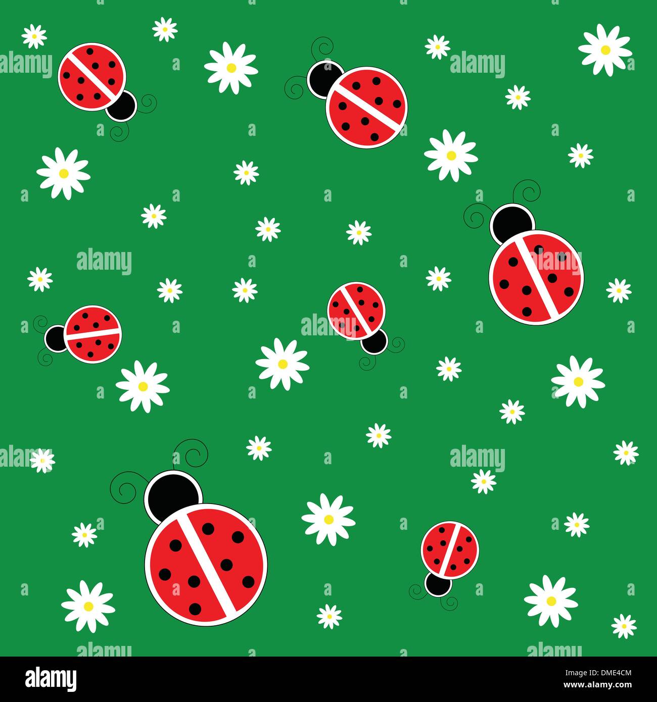 Ladybugs sull'erba Illustrazione Vettoriale