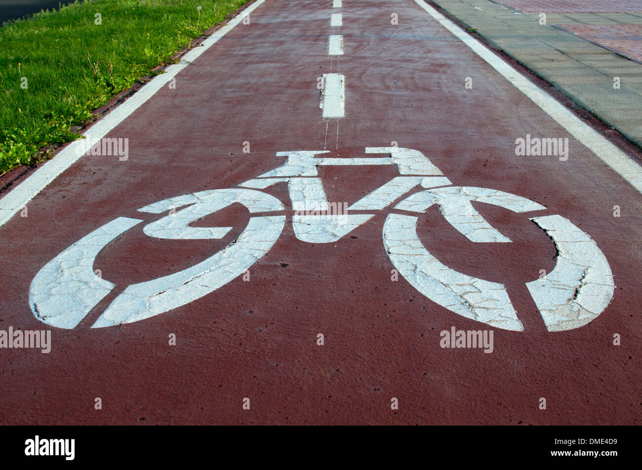 Pista ciclabile, Caleta de Fuste, Fuerteventura, Isole Canarie. Foto Stock