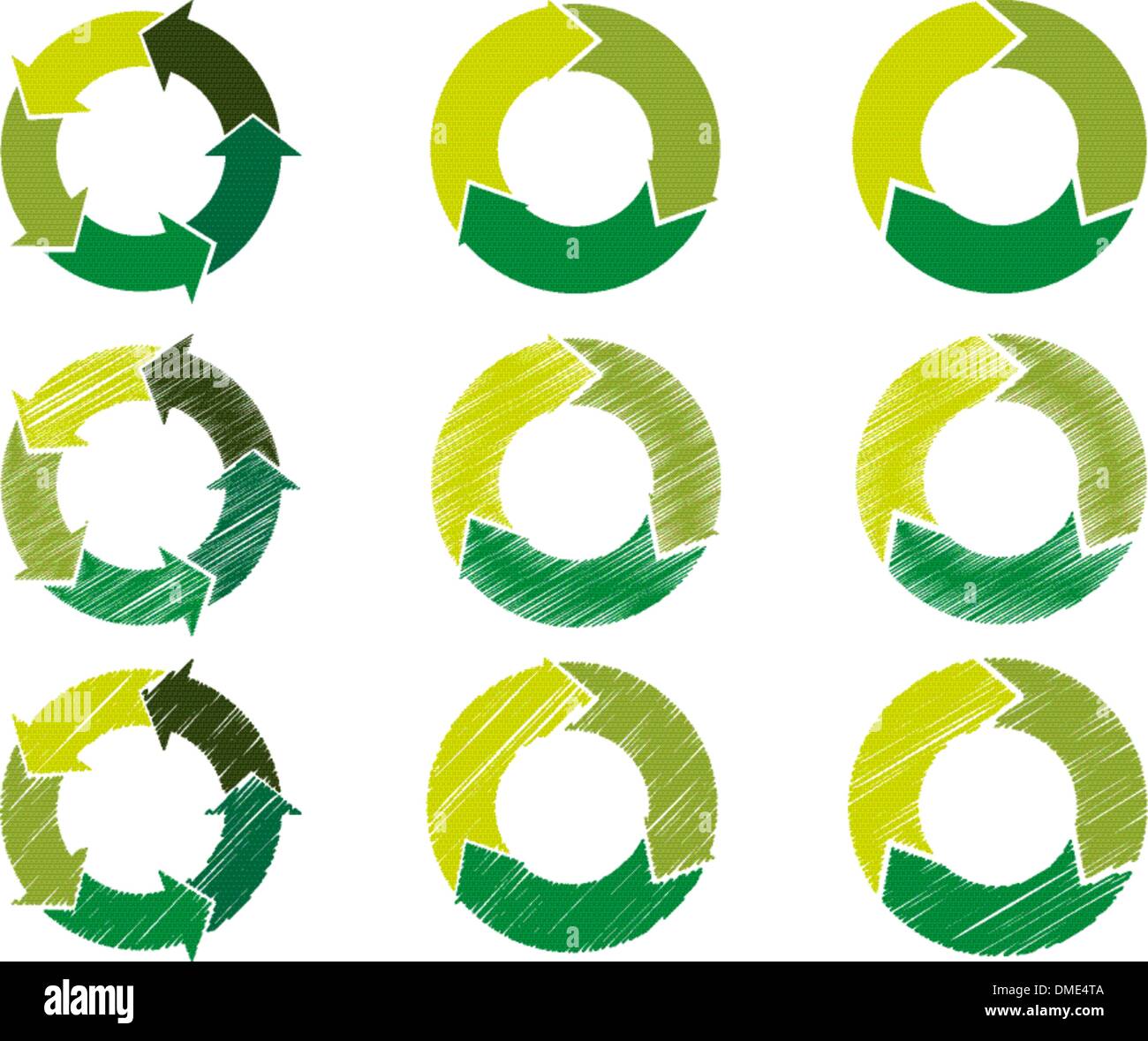 Freccia cerchi in sostenibile di colore verde Illustrazione Vettoriale