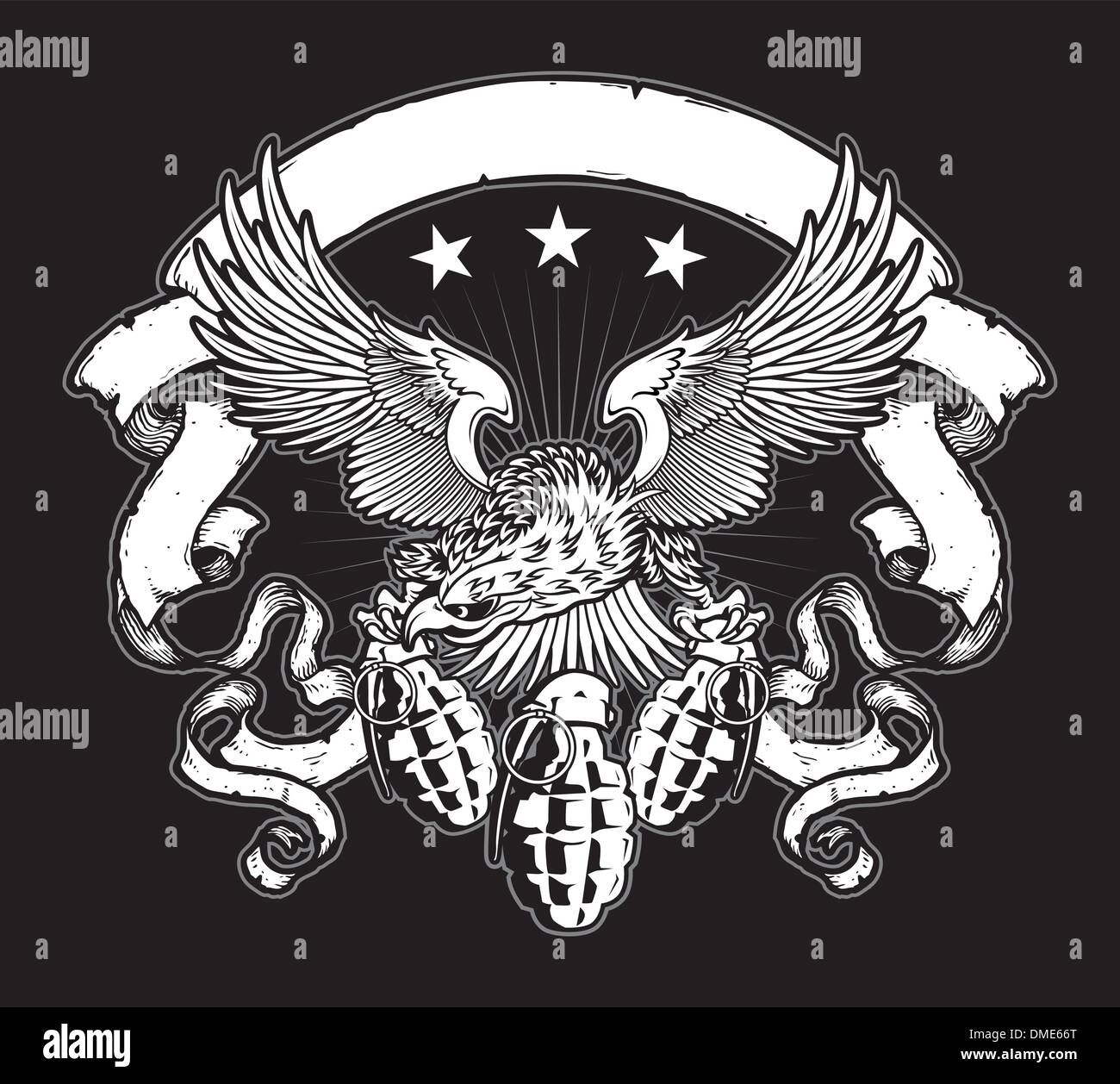 Militari emblema Eagle Vector Illustrazione Vettoriale