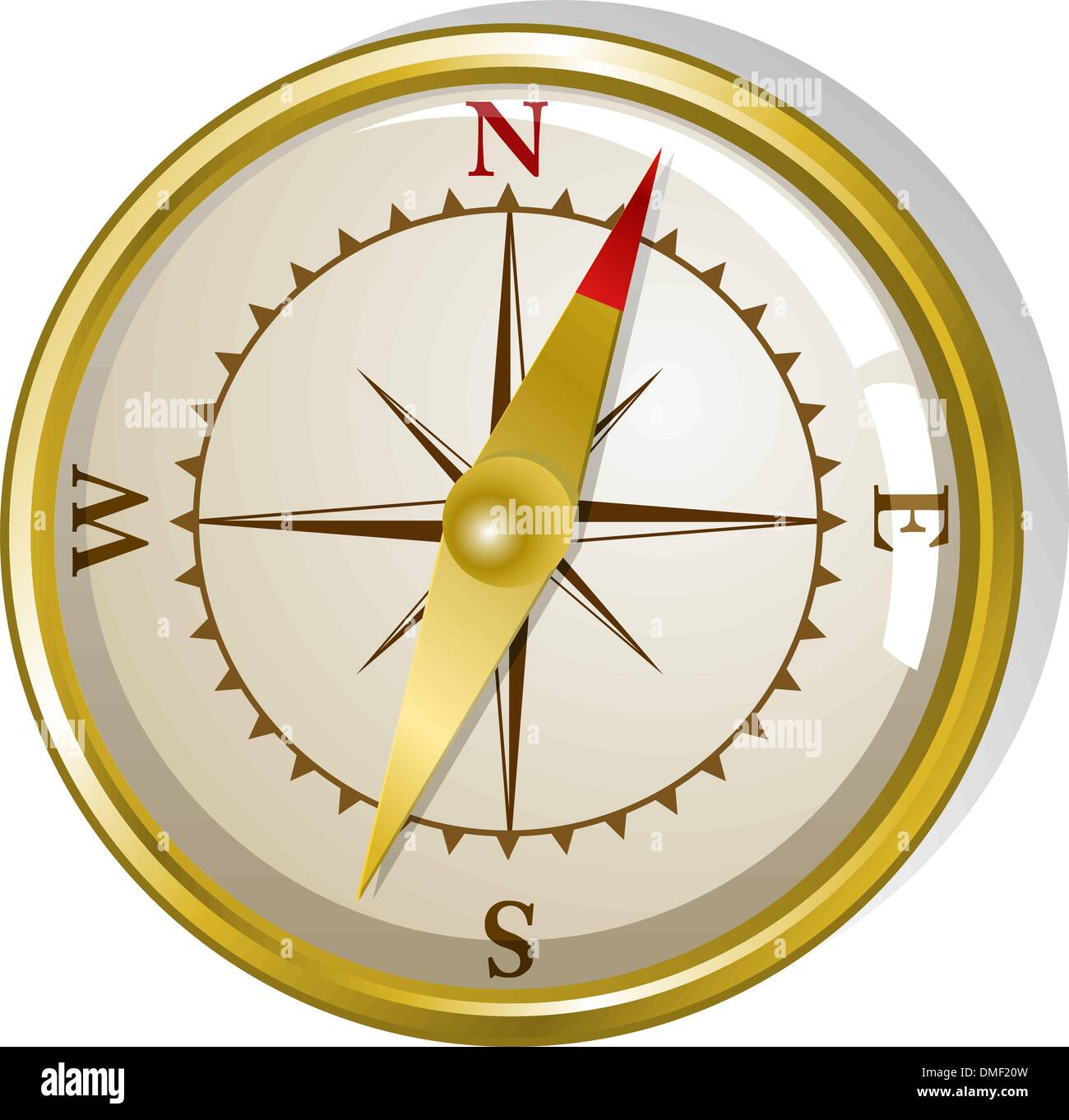Vector Golden Compass Illustrazione Vettoriale